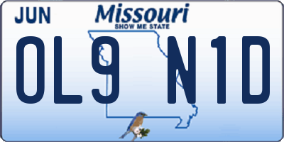 MO license plate OL9N1D