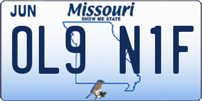 MO license plate OL9N1F