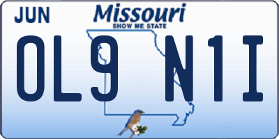 MO license plate OL9N1I