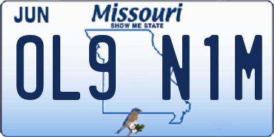 MO license plate OL9N1M