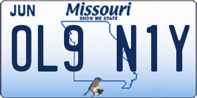 MO license plate OL9N1Y
