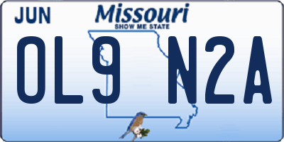 MO license plate OL9N2A
