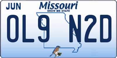 MO license plate OL9N2D