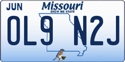 MO license plate OL9N2J