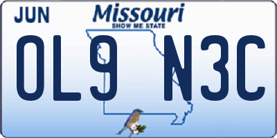 MO license plate OL9N3C