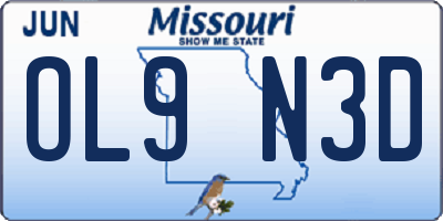 MO license plate OL9N3D