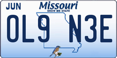 MO license plate OL9N3E