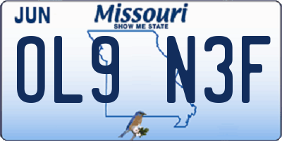 MO license plate OL9N3F