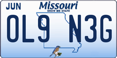 MO license plate OL9N3G