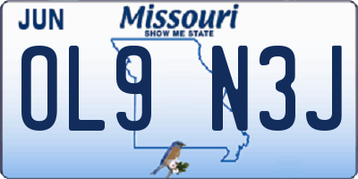 MO license plate OL9N3J