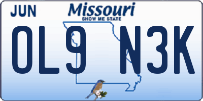 MO license plate OL9N3K