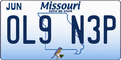 MO license plate OL9N3P