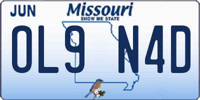 MO license plate OL9N4D