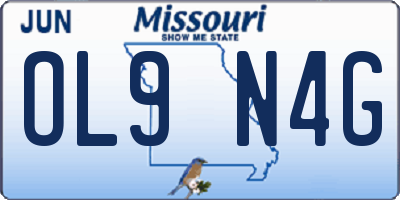 MO license plate OL9N4G