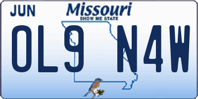 MO license plate OL9N4W