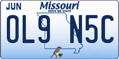 MO license plate OL9N5C