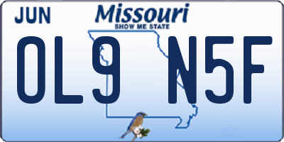 MO license plate OL9N5F