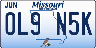 MO license plate OL9N5K