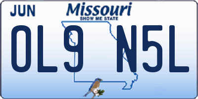 MO license plate OL9N5L