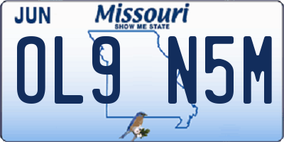 MO license plate OL9N5M
