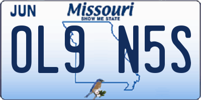 MO license plate OL9N5S