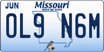 MO license plate OL9N6M