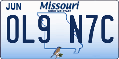MO license plate OL9N7C