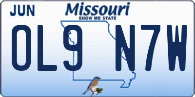 MO license plate OL9N7W