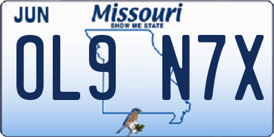 MO license plate OL9N7X