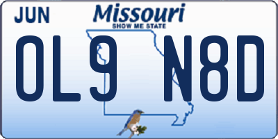 MO license plate OL9N8D