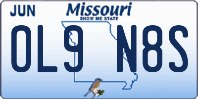 MO license plate OL9N8S