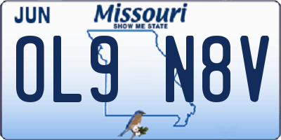MO license plate OL9N8V