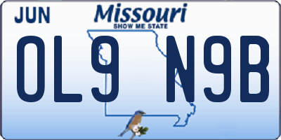 MO license plate OL9N9B