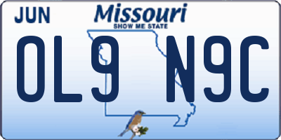 MO license plate OL9N9C