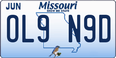 MO license plate OL9N9D