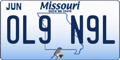 MO license plate OL9N9L