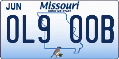MO license plate OL9O0B