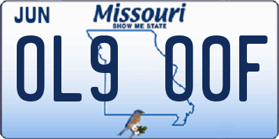 MO license plate OL9O0F
