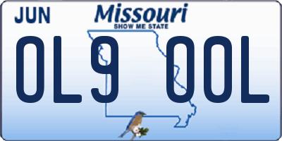 MO license plate OL9O0L