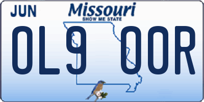 MO license plate OL9O0R