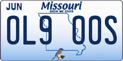 MO license plate OL9O0S