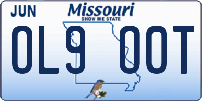 MO license plate OL9O0T