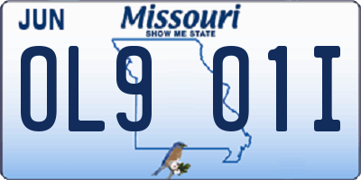 MO license plate OL9O1I