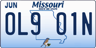MO license plate OL9O1N