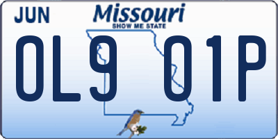 MO license plate OL9O1P