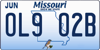 MO license plate OL9O2B