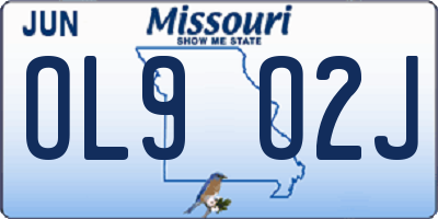 MO license plate OL9O2J