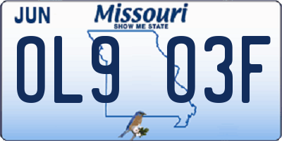 MO license plate OL9O3F