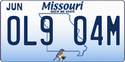 MO license plate OL9O4M