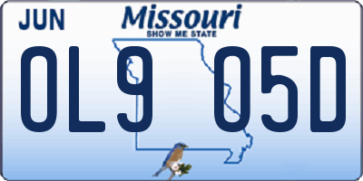 MO license plate OL9O5D